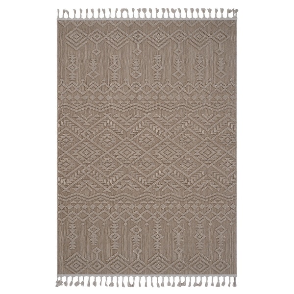 slide 2 of 14, LOOM & LUXE Collection Natural/Traditional Indoor/Outdoor Area Rug 120" D x 93" W x 0.28" H