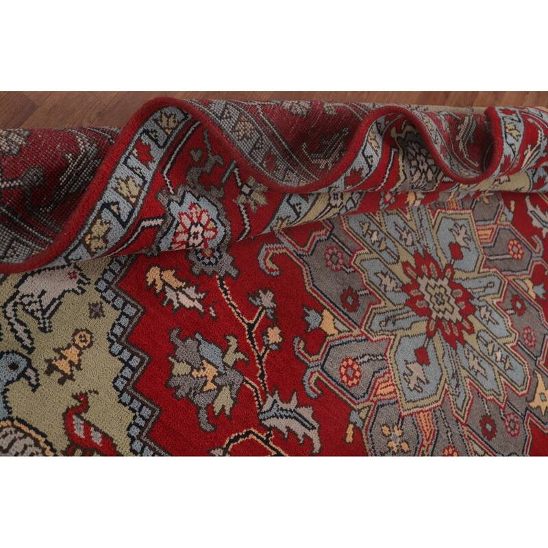 Animal Pictorial Ziegler Area Rug Hand-Knotted Wool Carpet - 7'11" x 9'10"