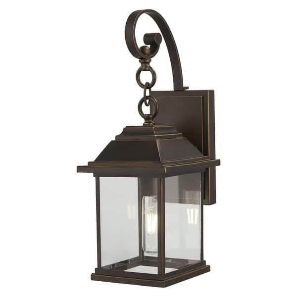 slide 2 of 5, The Great Outdoors Mariner's Pointe Single Light 18" Tall Outdoor Wall Oil Rubbed Bronze / Gold
