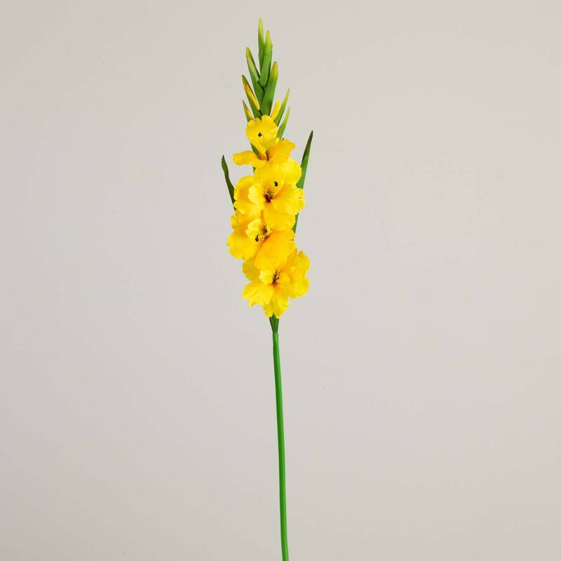 Gladiolus Floral Artificial Stem Sprays - 45" - Set of 3 - Yellow