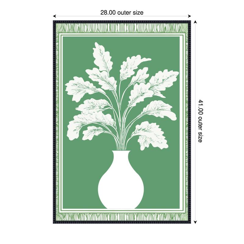 Vase Silhouette by Casa Cartissi Framed Canvas Wall Art Print - 28 x 41 in