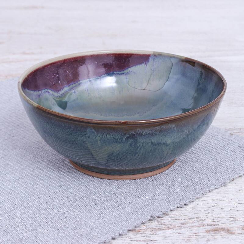 Novica Handmade Happy Harvest Ceramic Soup Bowl