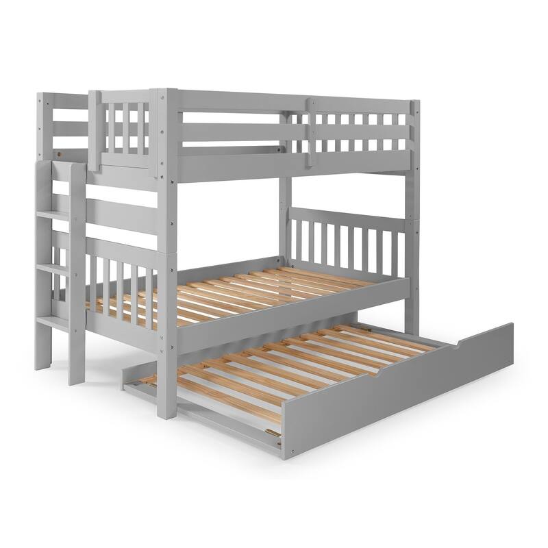 Taylor & Olive Trillium Twin over Twin Bunk Bed with Ladder, Trundle