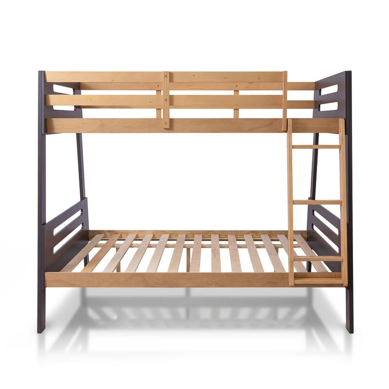 Furniture of America Elbrook Modern Grey Mauve Solid Wood Twin over Full Bunk Bed