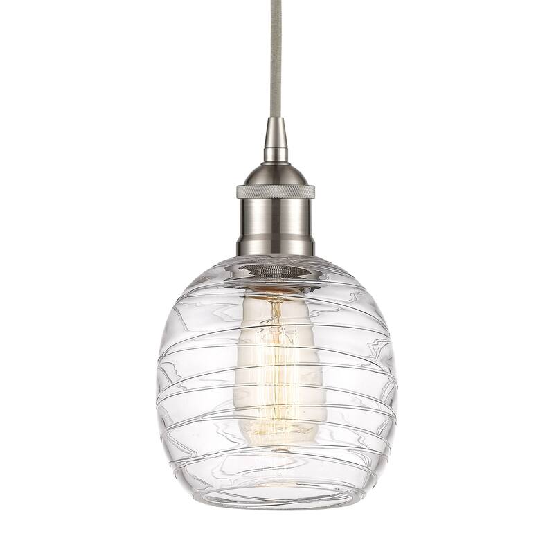 Innovations Lighting 616-1P-10-6 Belfast Pendant Belfast 6" Wide Mini - Brushed Satin Nickel / Deco Swirl