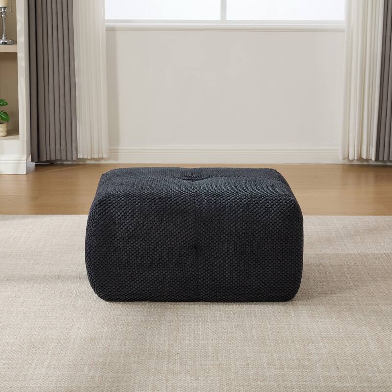 Modern Upholstered Accent Chair with Pillow and Ottoman,No Assembly Required