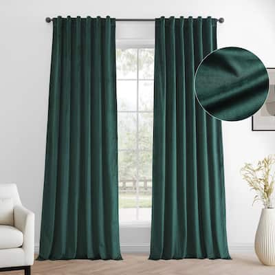 Exclusive Fabrics Simply Velvet Room Darkening Curtains 2 Panels Set - Velvet Window Curtains for Living Room & Bedroom