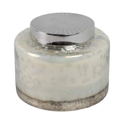 Decorative Glass Jar Candle with Metal Speckled Lid - 7" x 7" x 6"