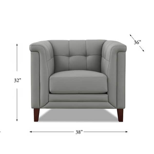 dimension image slide 0 of 4, Hydeline Arvo Top Grain Leather Chair with Feather, Memory Foam and Springs
