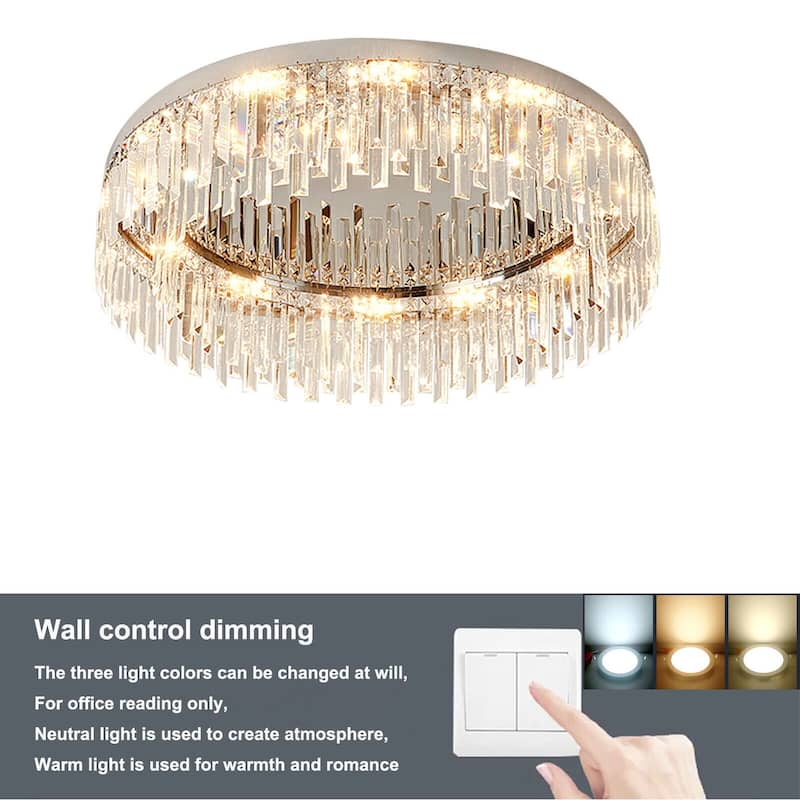 23.6'' Modern Crystal Lighting Flush Mount Ceiling Light - 23.6*7.48inches