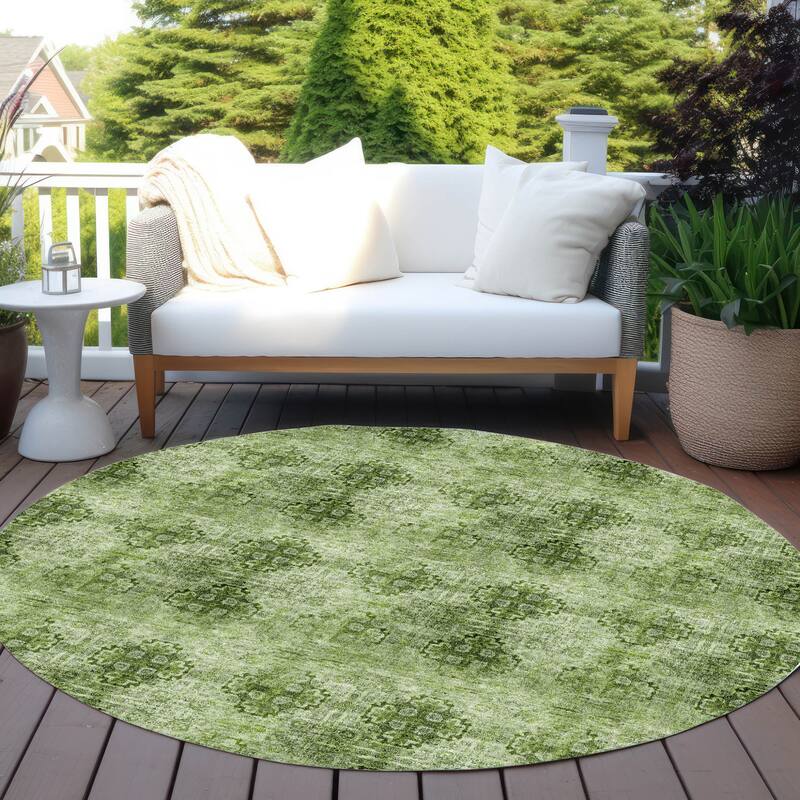 Almoro Graceful Floral Weather Resistant Timeless Fusion Runner Outdoor Rug