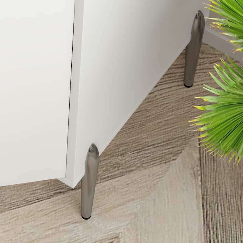 GDFStudio - Marlowe Wood Liquor Buffet Cabinet with Wine Rack and Adjustable Storage Shelf