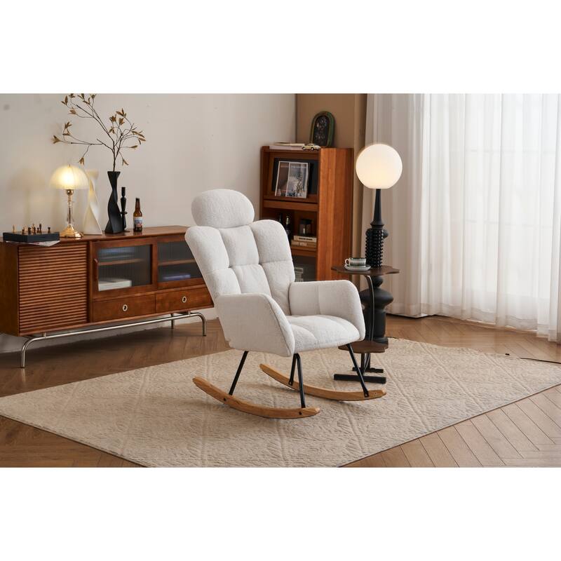 Teddy Fabric Upholstered Rocking Chair