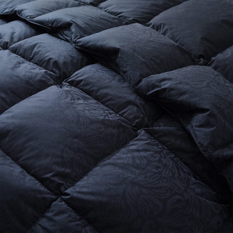 All Season White Goose Feather Down Comforter 100% Cotton Cover with Pintuck Pinch Pleat
