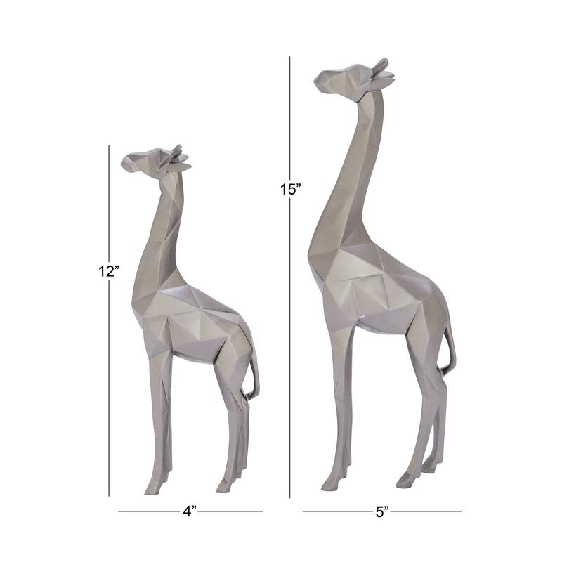 CosmoLiving by Cosmopolitan Gold or Silver Polystone Giraffe Decorative Sculpture (Set of 2)