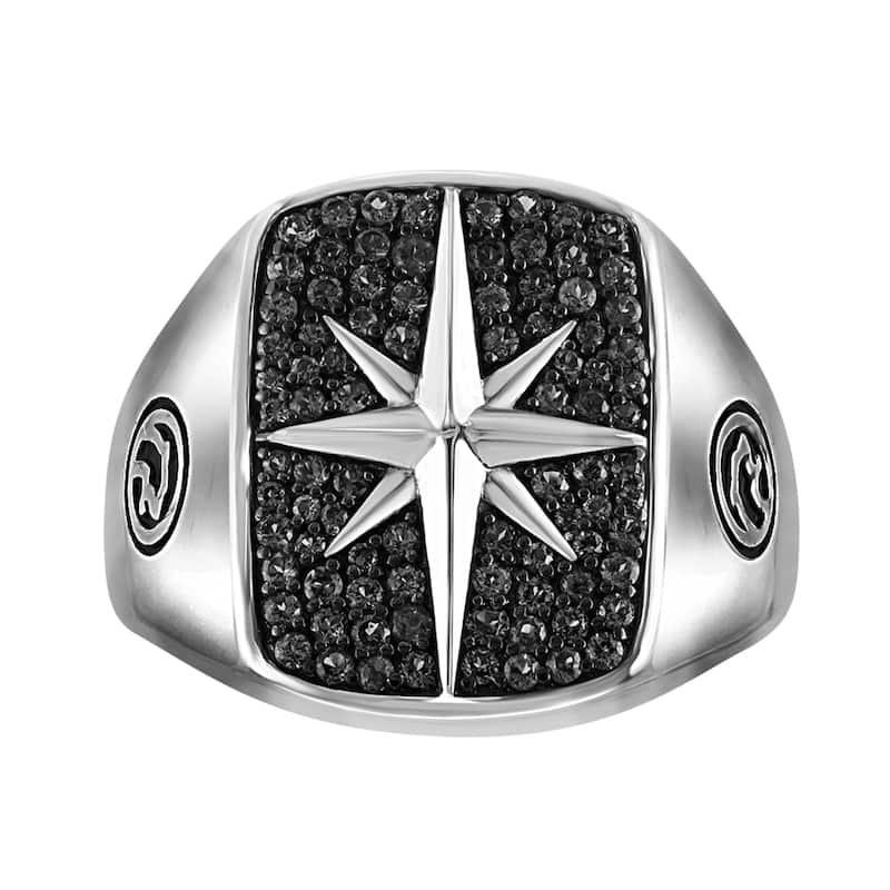 Effy Men's 925 Sterling Silver ,Black Spinel Ring