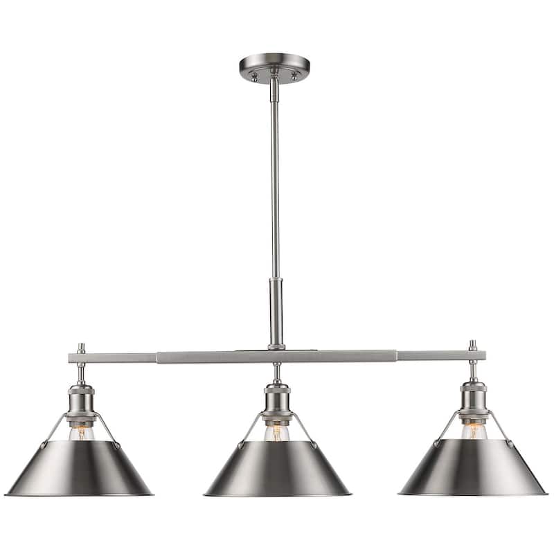 Golden Lighting 3306-LP PW Orwell 3 Light 36" Wide Linear Pendant