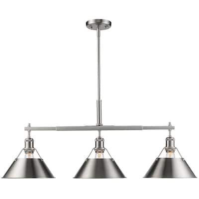 Golden Lighting 3306-LP PW Orwell 3 Light 36" Wide Linear Pendant