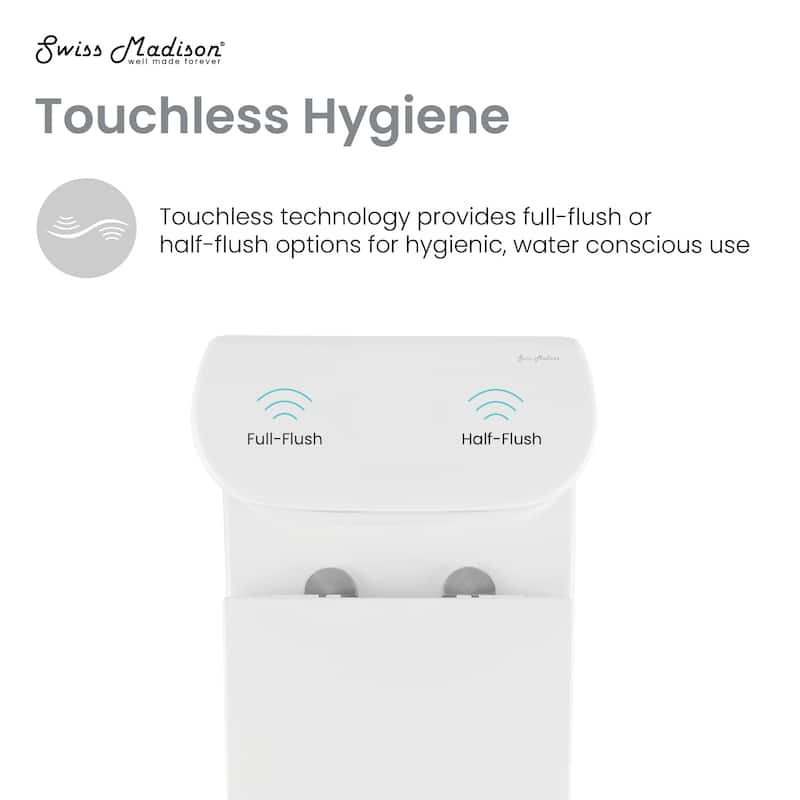 Trocadero One-Piece Elongated Toilet Dual-Flush 1.1/1.6 Gpf, Touchless - 27.55" x 14.55" 30.3"