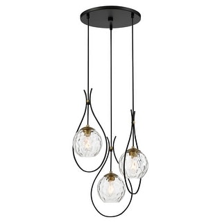 Minka Lavery 1533 Cody 3 Light 19" Wide Pendant with Clear Water Glass