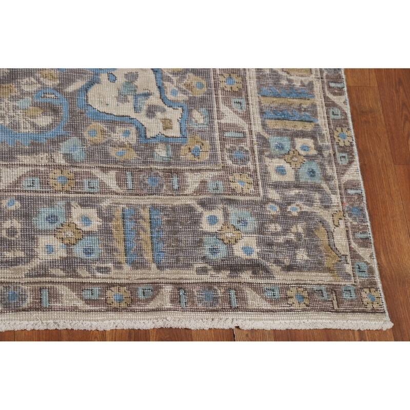 Gray Tabriz Persian Area Rug Handmade Traditional Wool Carpet - 6'9"x 9'5"