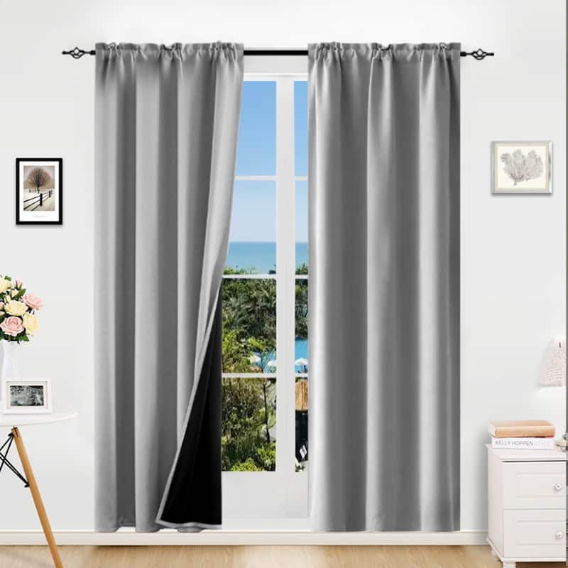 Pro Space 2 Panels Thermal Room Blackout Rod Pocket Curtain