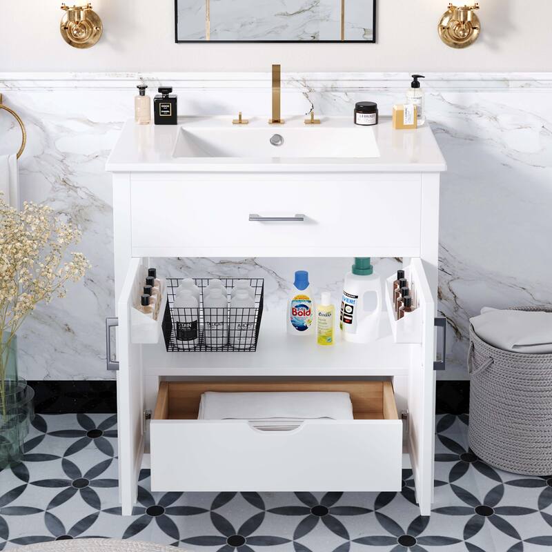 30-Inch Bathroom Vanity with Ceramic Sink