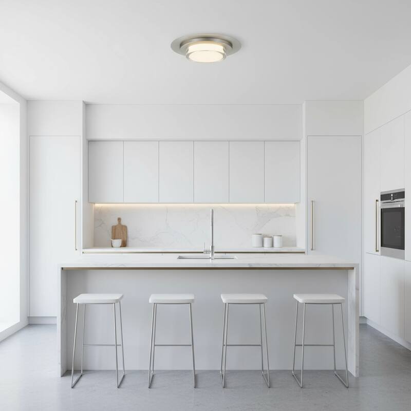 16 Inch Square Flush Mount Integrated LED Light Dimmable 3 Color Temperatures Acrylic Diffuser - Chrome