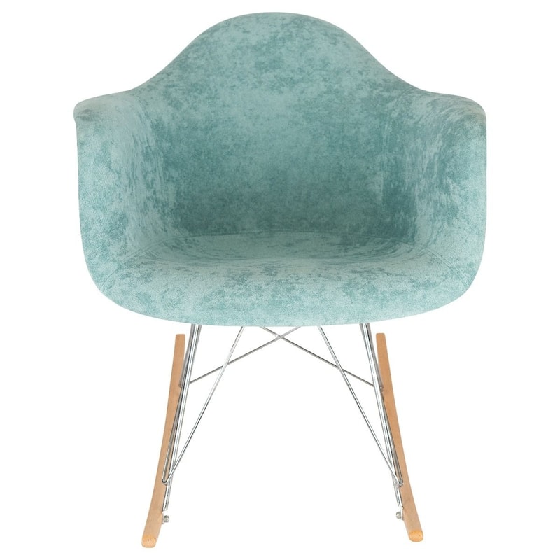 Wilson Contemporary Modern Velvet Rocker Chair - Nursery Rocking Accent Chair for Home Living Room Bedroom Patio