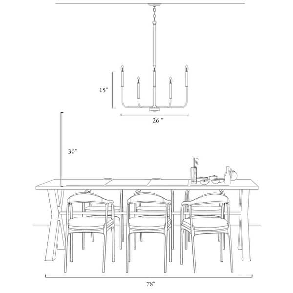 dimension image slide 0 of 2, Modern Farmhouse 8-Light Chandelier Classic Candle Lights for Dining Room