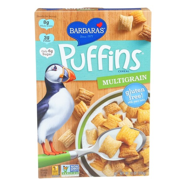 Barbara's Bakery Puffins Cereal - Multigrain - Case of 12 - 10 oz.