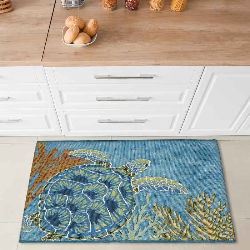 Liora Manne Esencia Seaturtle Garden Indoor/Outdoor Mat