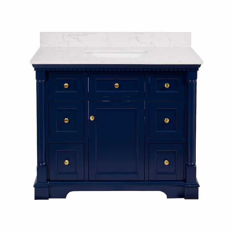 KitchenBathCollection Sydney 42" Bathroom Vanity with Engineered Marble Top
