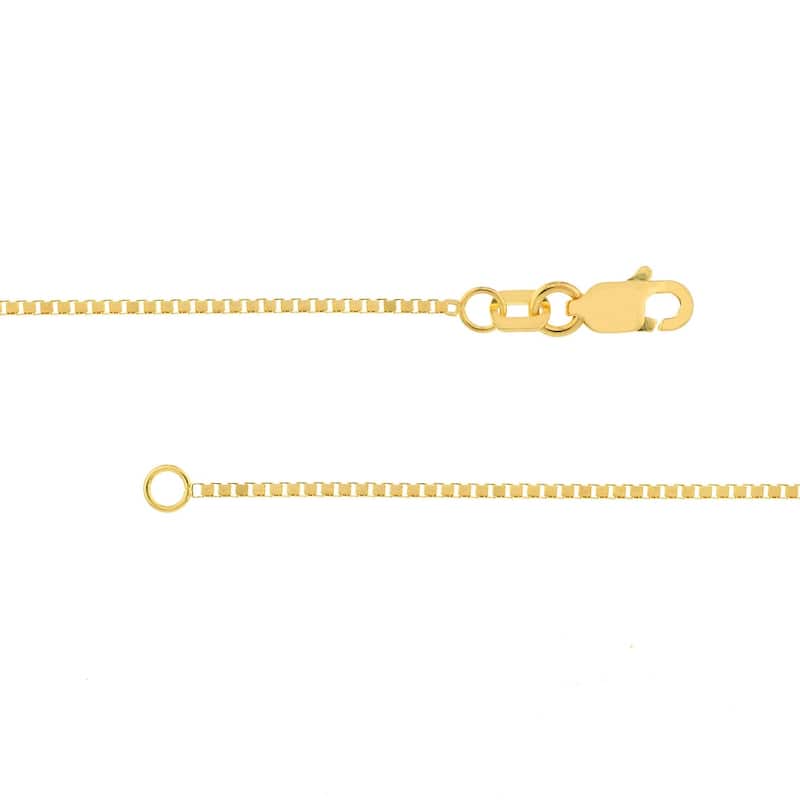 Curata 14k Yellow Gold 0.96mm Box Chain Necklace (Lobster)