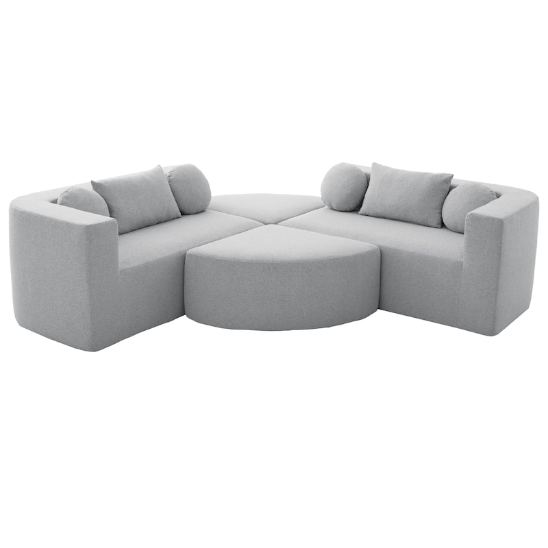 Roomfitters Modular Boneless Sectional Sofa Bed with Deep Seating and Curved Design for Living Room