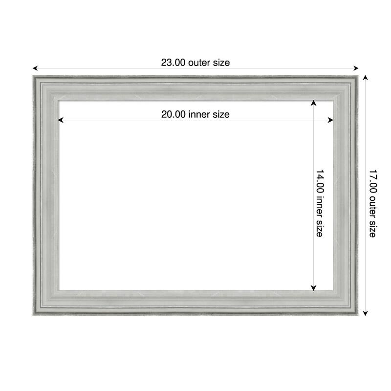 Amanti Art Bel Volto Silver Framed Dry Erase Magnetic Board - 23 x 17 in
