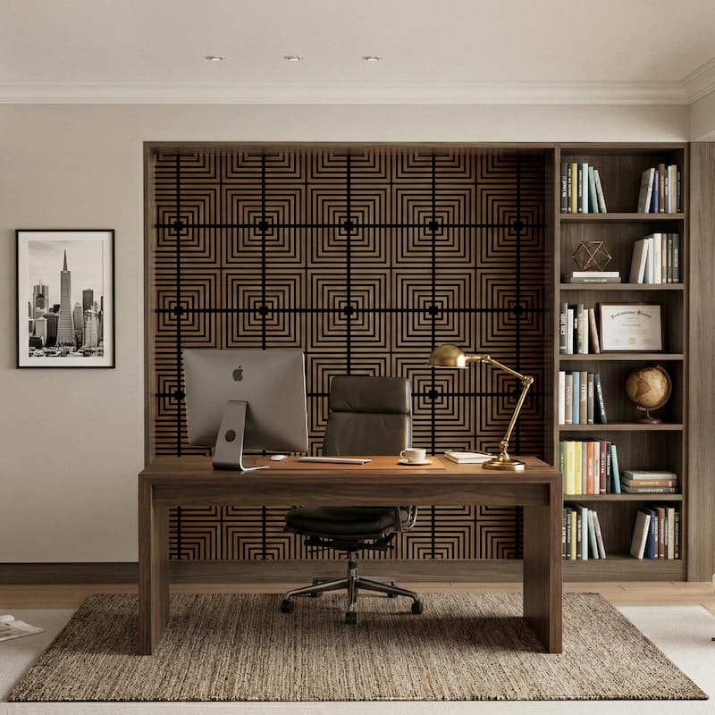 23.6" x 23.6" Wood Geometric Acoustic Wall Panels for Ceiling and Wall Decor, 4-Pack (15 sq ft)