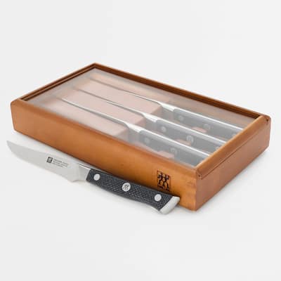 ZWILLING Spectrum 4-pc Steak Knife Set with Wood Presentation Box - Black