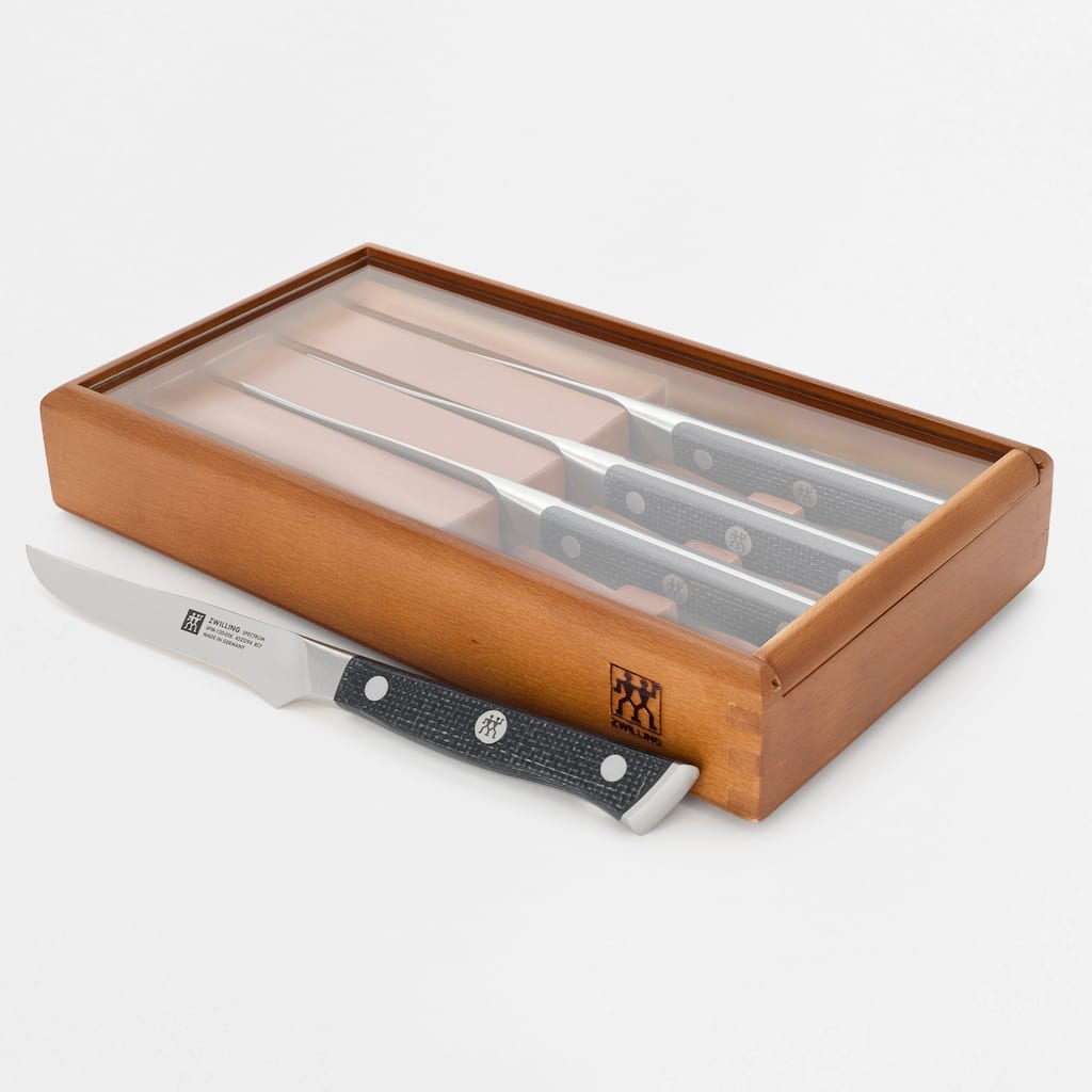 ZWILLING Spectrum 4-pc Steak Knife Set with Wood Presentation Box - Black