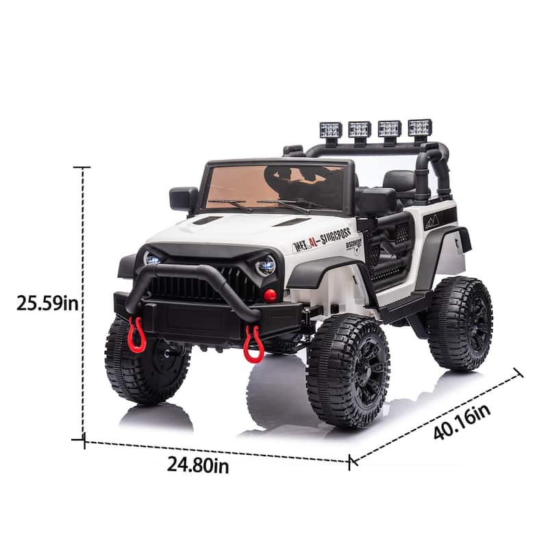 Kids Ride-On Car Electric Car Off-Road Toy Car White Engineering Car