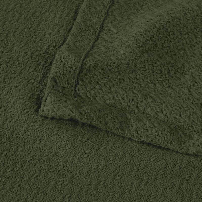 Superior Nobel Cotton Textured Chevron Lightweight Woven Blanket