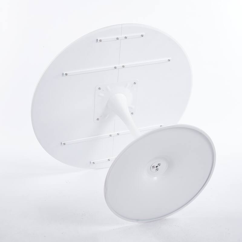 Modern Round Dining Table for 4-6 People, Tulip Table with MDF Top & Metal Pedestal Base for Dining Room, Kitchen, Living Room