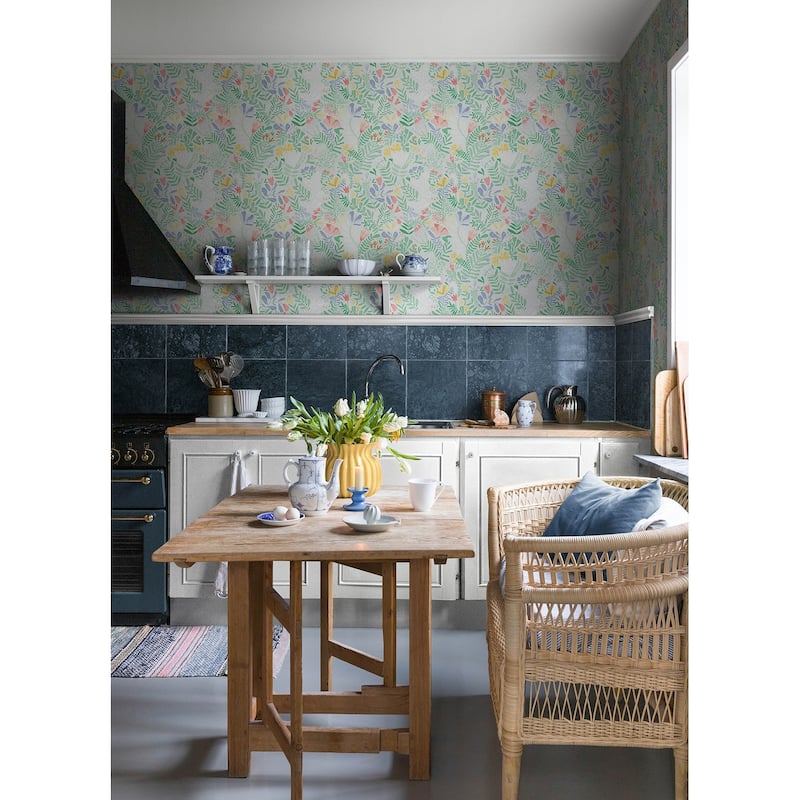 A-Street Prints Brittsommar Light Green Woodland Floral Wallpaper