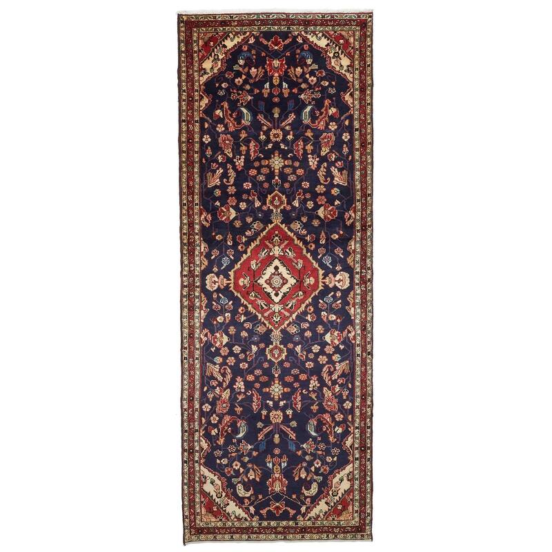 ECARPETGALLERY Hand-knotted Andelz Dark Navy Wool Rug - 3'7 x 10'2