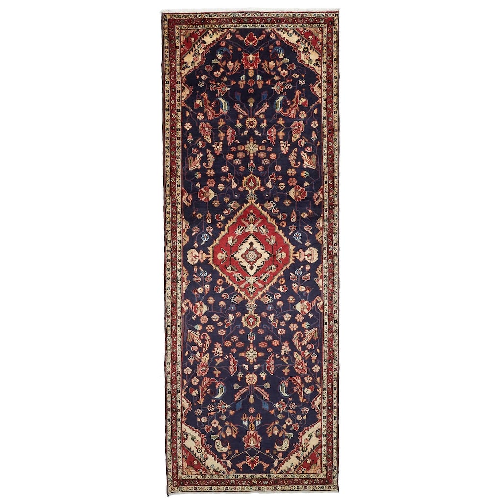 ECARPETGALLERY Hand-knotted Andelz Dark Navy Wool Rug - 3'7 x 10'2