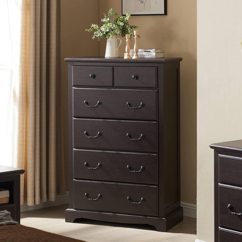 Vintage 6 Drawers Wood Dresser Chests, Rustic Dressers Chset Organizer