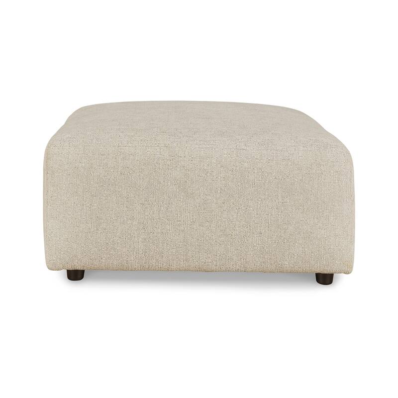 Felo Square Accent Ottoman, 39 Inch Modern Beige Polyester Cushioned