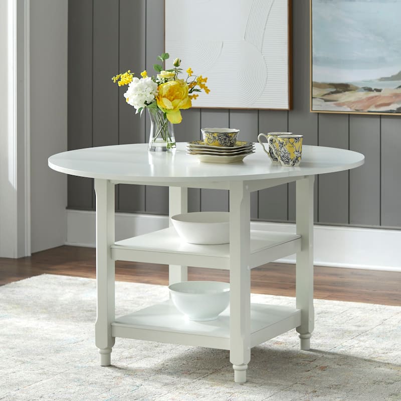 Simple Living Cottage White Round Dining Table - White