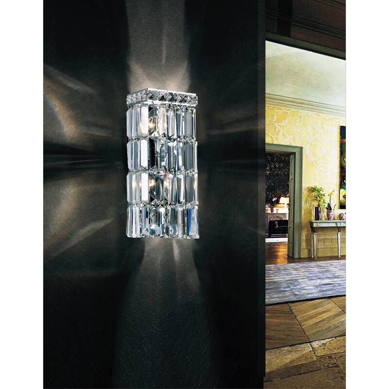 Colosseum 2 Light Bathroom Sconce With Chrome Finish
