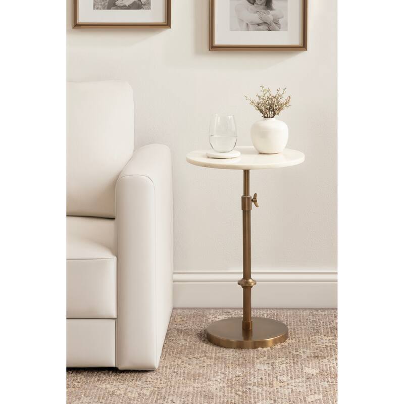 Kate and Laurel Engles Adjustable Marble Table and Plant Stand